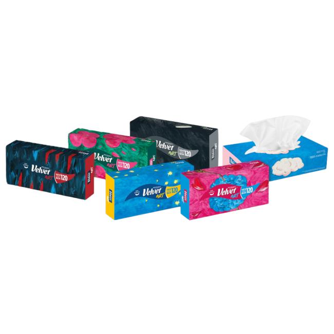Kozmetické utierky 3-vrstvové VELVET Art 120ks