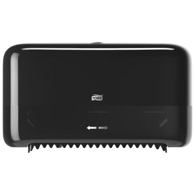 Zásobník na 2 kotúče bezdutinkového toaletného papiera Tork OptiServe, čierny T7