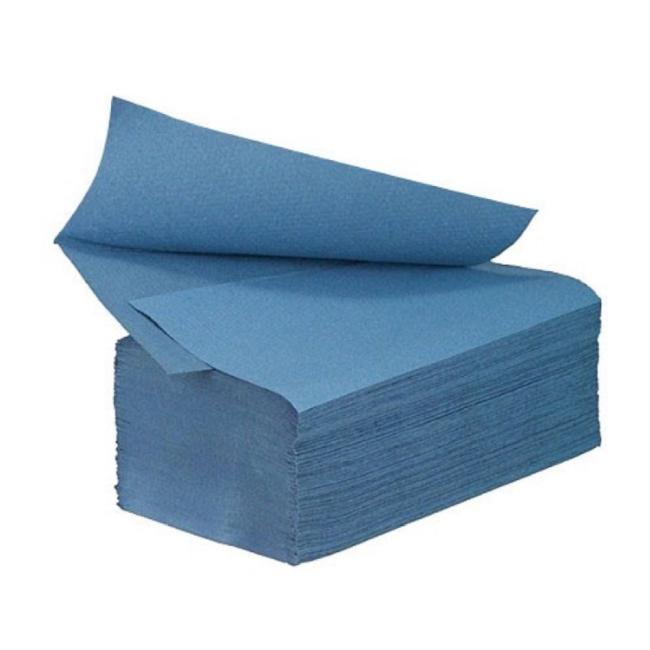 Papierové utierky skladané ZZ 1-vrstvové modré recykel (20 bal.)