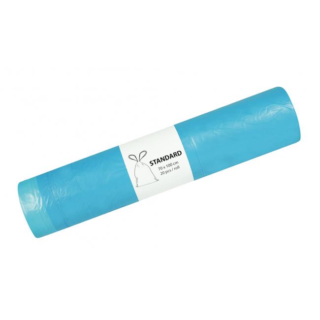Vrecia pevné zaväzovacie 120l 20 mic. 700 x 1000 mm 20 ks modré