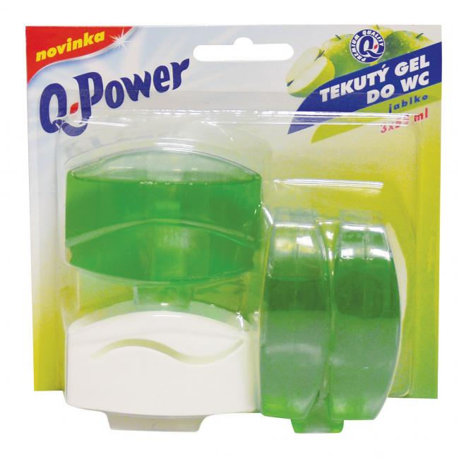 Toaletný blok Q-POWER Jablko 3 x 55 ml