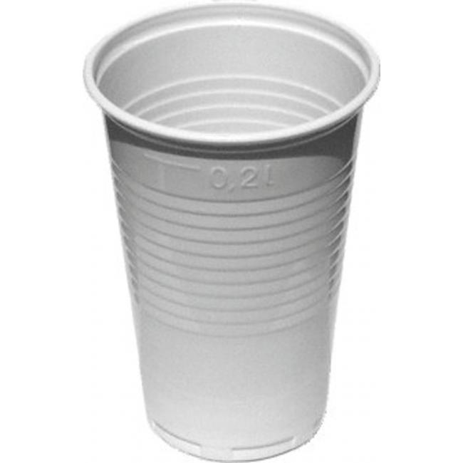 Plastové poháre biele 0,2 l /100ks/