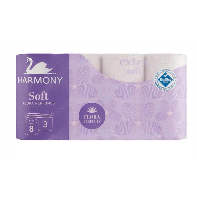 Toaletný papier 3-vrstvový Harmony Soft FLORA Parfumes biely 8 ks