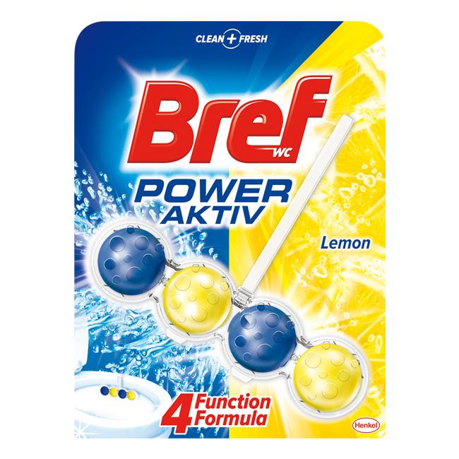 Bref Power Aktiv WC závesný blok tuhý 50 g lemon