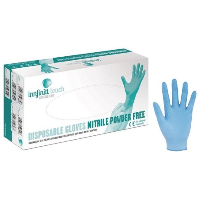 Rukavice jednorazové, nitrilové, nepudrované, modré INFINITT TOUCH veľ.10/XL (100 ks)