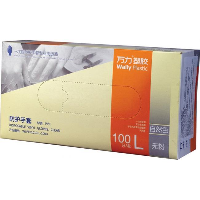 Rukavice jednorazové vinylové nepudrované, transparentné L 100ks