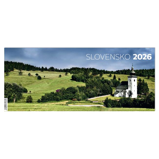 Stolový kalendár riadkový Slovensko 29,7 × 12,5 c;m 2026