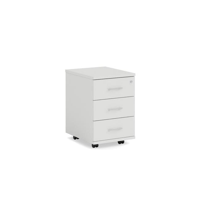 Mobilný kontajner BASIC, 3-zásuvkový so zámkom, 41x61x50cm, biela