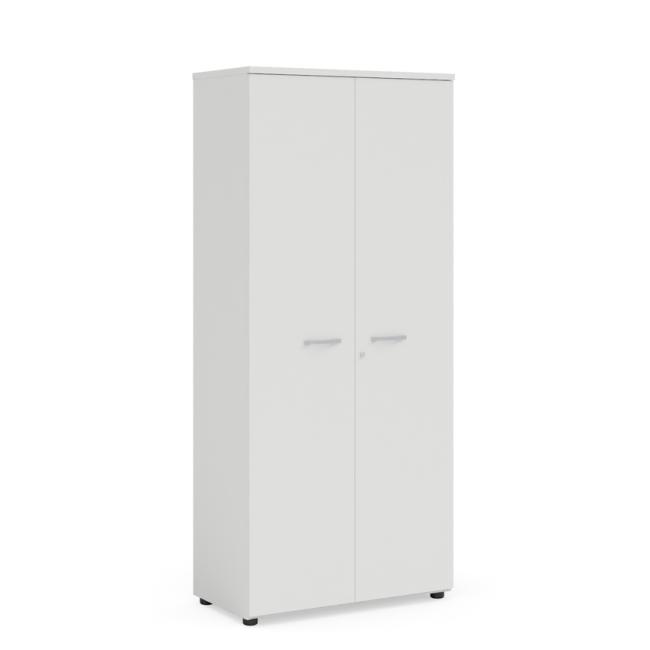 Šatníková skriňa BASIC s výsuvným vešiakom, so zámkom, 80x40x182,1cm, biela