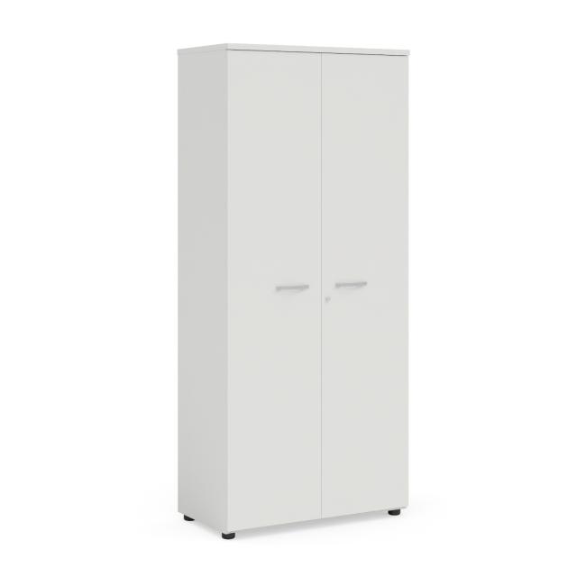 Šatníková skriňa BASIC s výsuvným vešiakom, so zámkom, 80x40x182,1cm, biela