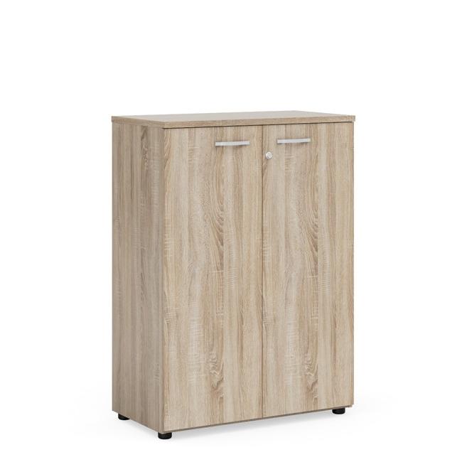 Policová skriňa BASIC, so zámkom, 80x40x111,7cm, dub Somona