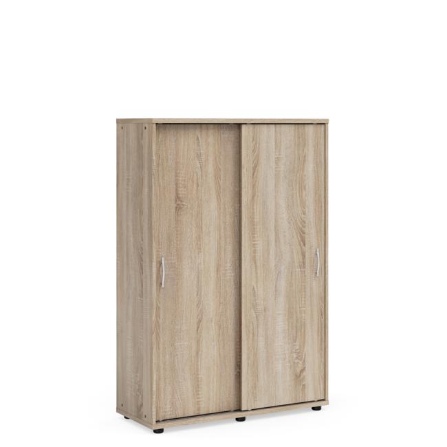 Policová skriňa BASIC, posuvné dvere bez zámku, 100x40x147,9cm, dub Sonoma