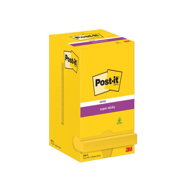 Samolepiaci bloček Post-it Super Sticky 76x76 narcisovo žltý 12x90l