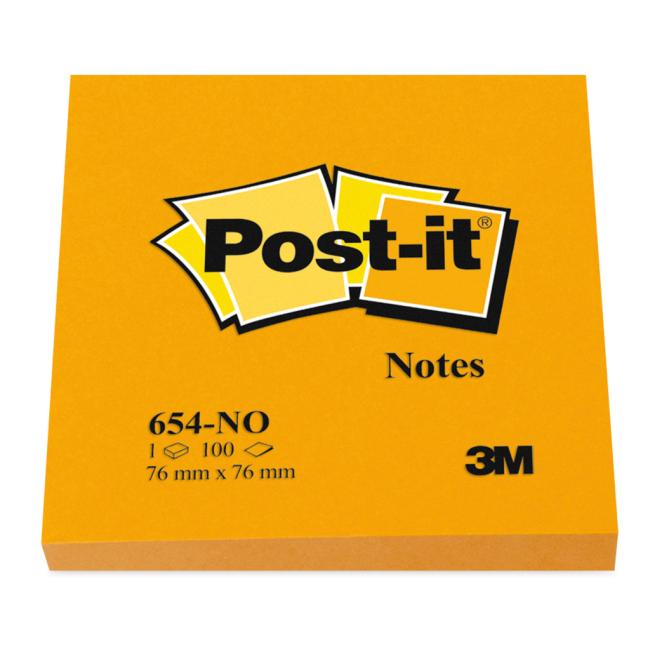 Samolepiaci bloček Post-it 76x76 tekvicovo oranžový