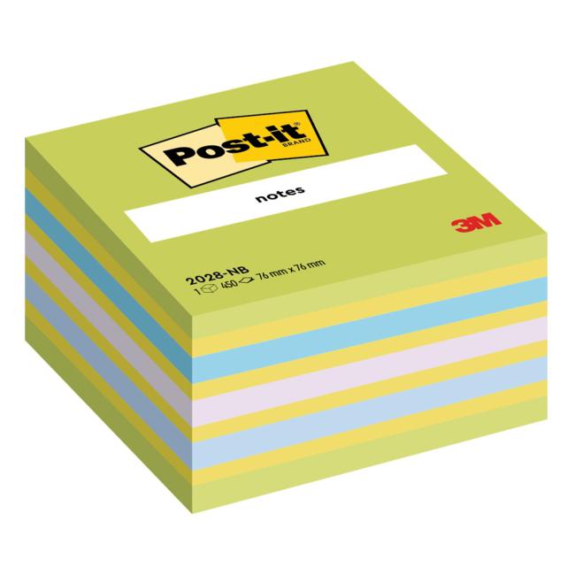 Samolepiaci bloček Post-it 76 x 76 mm, neónová zelená, mix farieb
