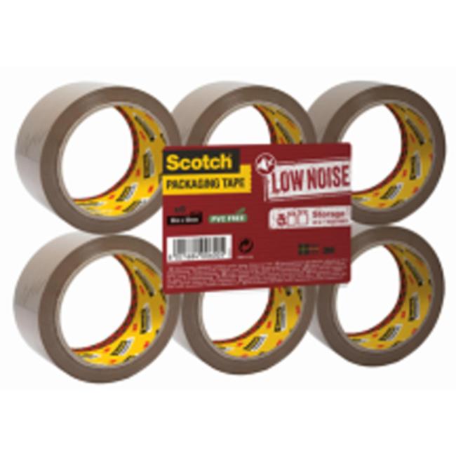 Baliaca páska Scotch s tichým odvíjaním, neobsahuje PVC, hnedá, 48mm x 50m, 6 roliek