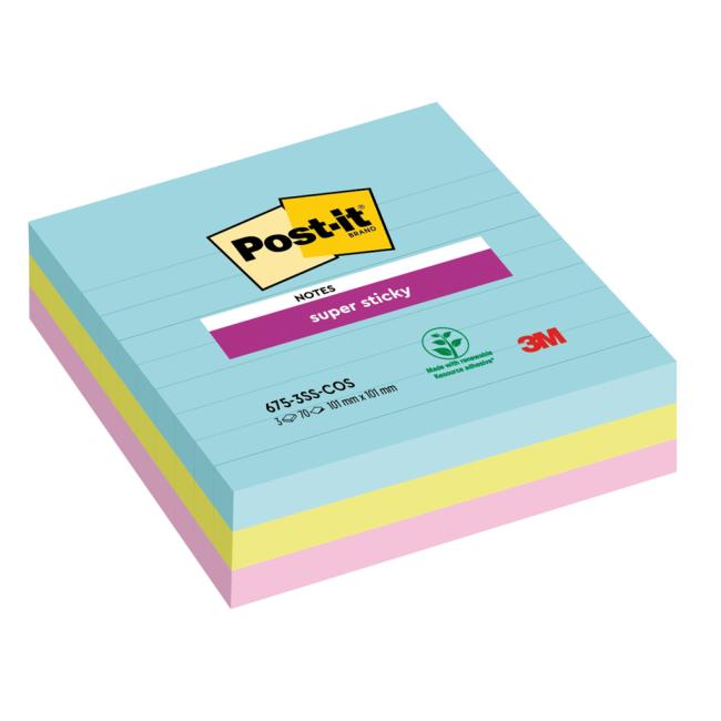 Bločky Post-it `Miami` linajkové 101x101mm