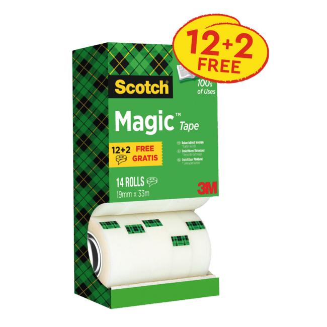 Lepiaca páska Scotch Magic v krabičke 19mmx33m 12+2 zdarma