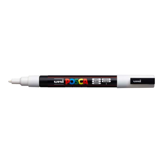Popisovač uni POSCA PC-3M biely