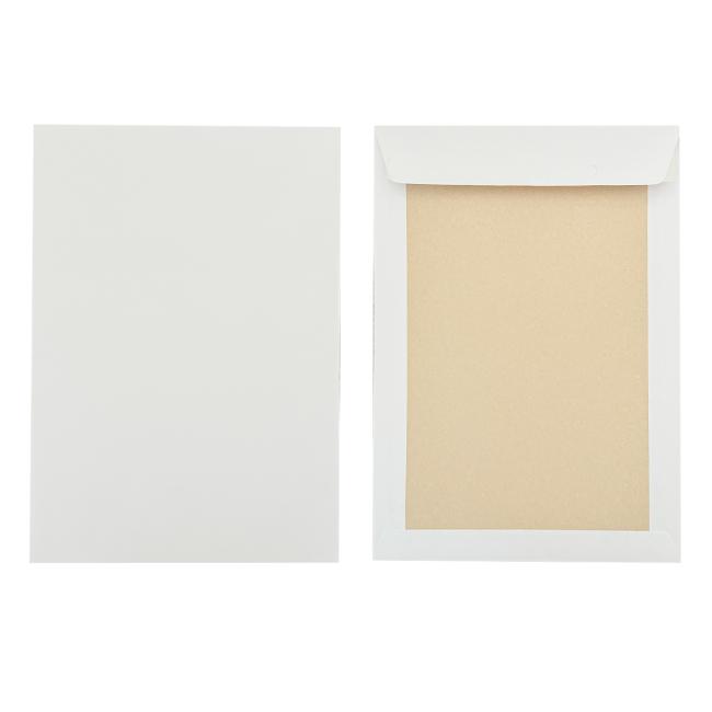 Poštové obálky C4 s páskou, s kartónovou zadnou stranou biele