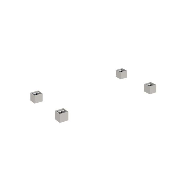 Rektifikačné nožičky, kovové, 5x5 cm, 4 ks