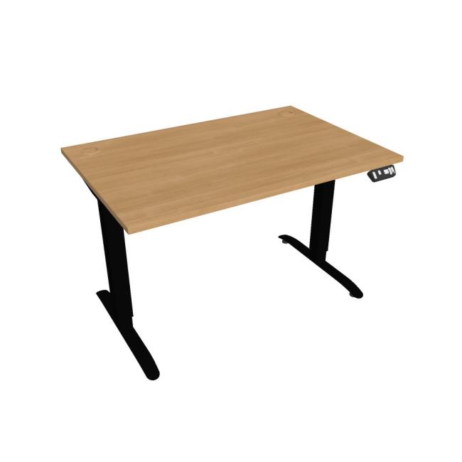 Pracovný stôl Motion, PO, 2S, 120x70,5-120,5x80 cm, dub/čierna