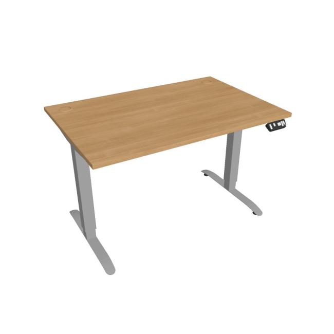 Pracovný stôl Motion, PO, 2S, 120x70,5-120,5x80 cm, dub/sivá