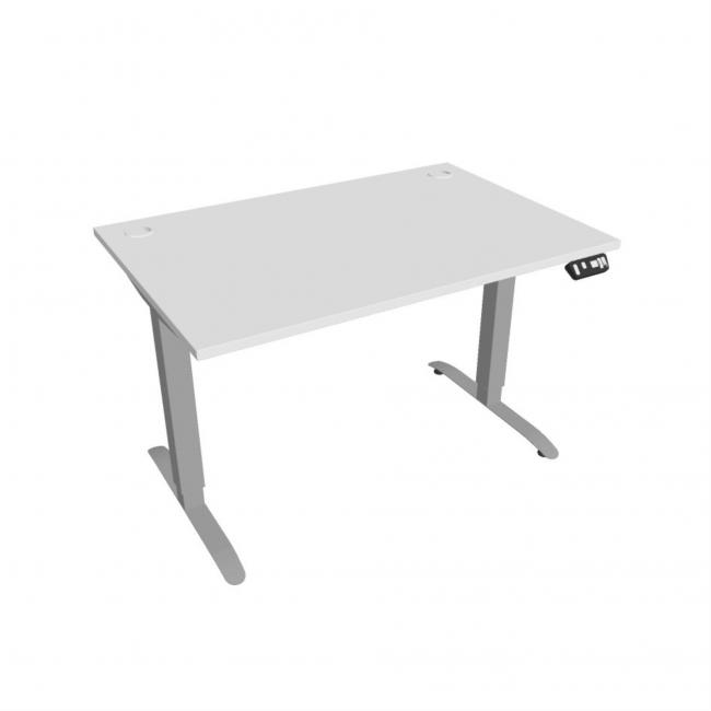 Pracovný stôl Motion, PO, 2S, 120x70,5-120,5x80 cm, biela/sivá