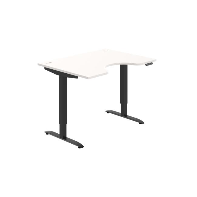 Pracovný stôl Motion Ergo, PO, 2S, 120x70,5-120,5x90 cm, biela/čierna
