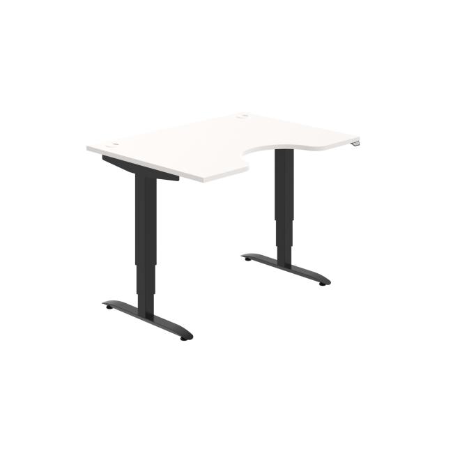 Pracovný stôl Motion Ergo, ZO, 3S, 120x61-128x90 cm, biela/čierna
