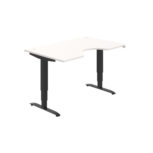 Pracovný stôl Motion Ergo, ZO, 3S, 140x61-128,x90 cm, biela/čierna