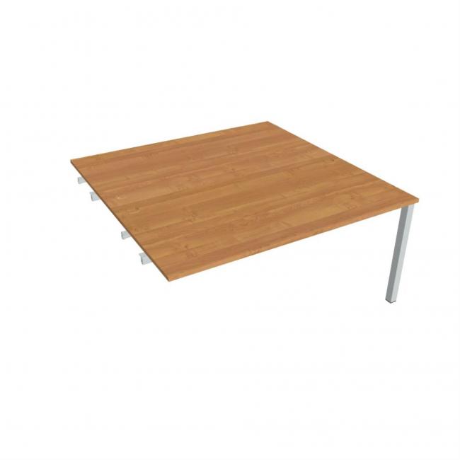 Pracovný stôl Uni k pozdĺ. reťazeniu, 160x75,5x160 cm, jelša/sivá