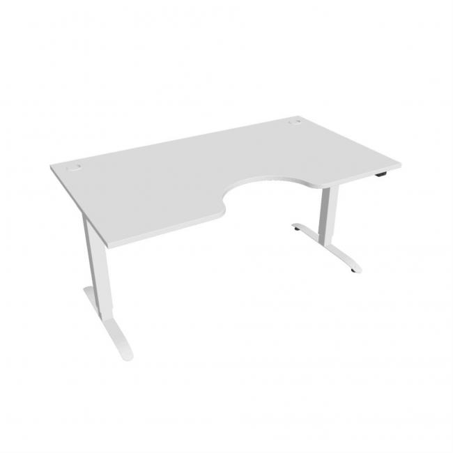 Pracovný stôl Motion Ergo, ZO, 2S, 160x70,5-120,5x90 cm, biela/biela