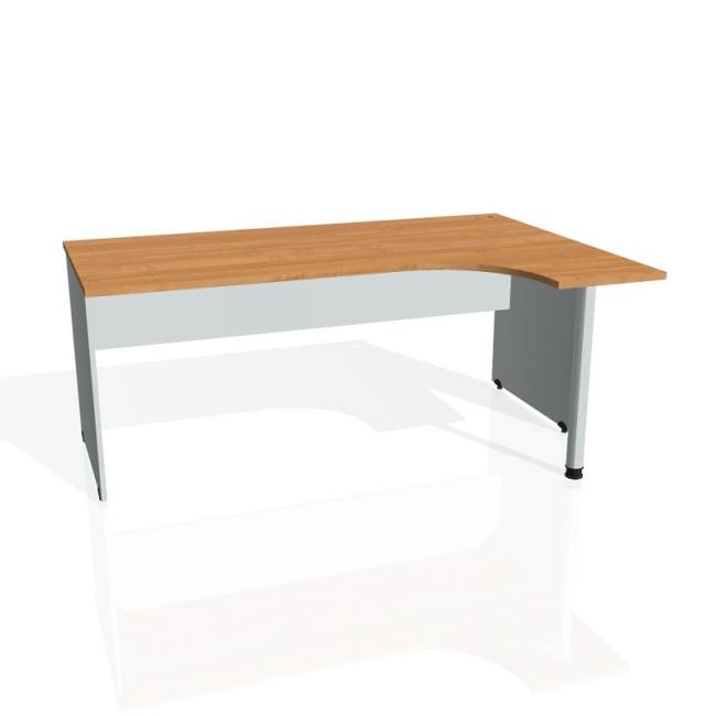 Pracovný stôl Gate, ergo, ľavý, 180x75,5x120 cm, jelša/sivá