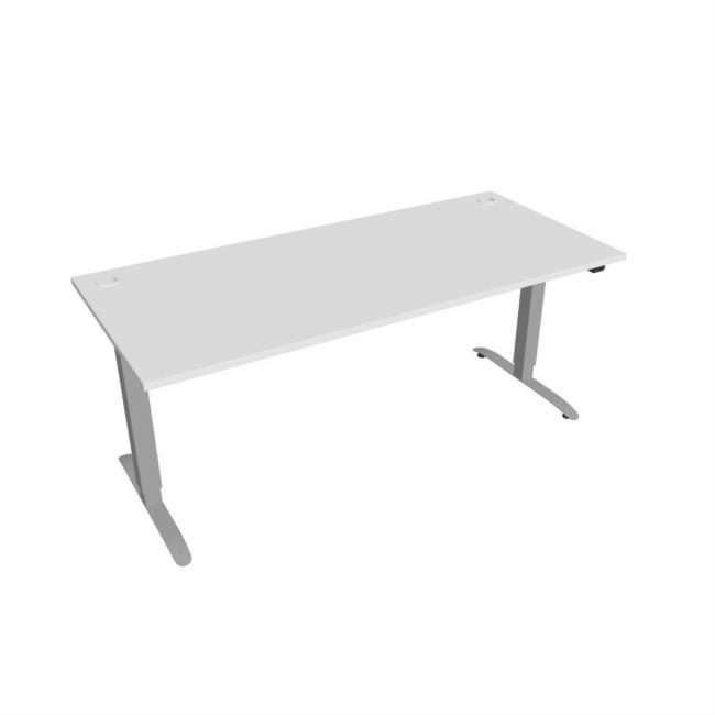 Pracovný stôl Motion, ZO, 2S, 180x70,5-120,5x80 cm, biela/sivá