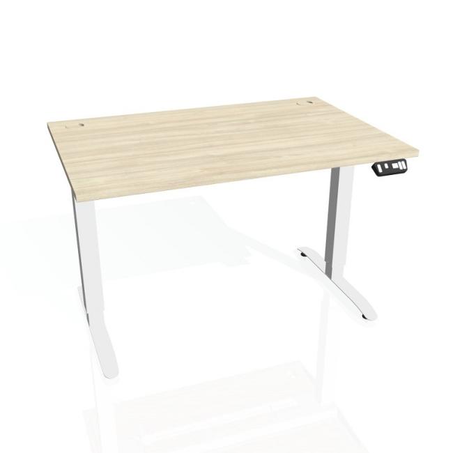 Pracovný stôl Motion, PO, 2S, 120x70,5-120,5x80 cm, agát/biela