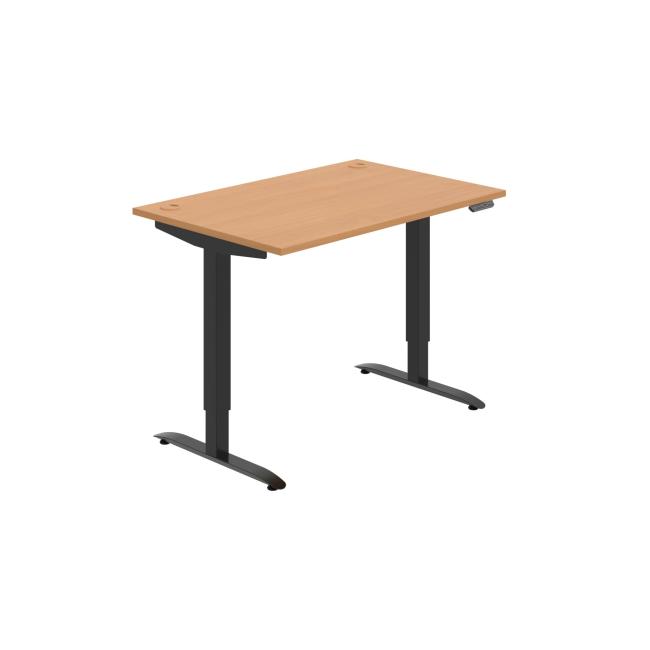 Pracovný stôl Motion, PO, 2S, 120x70,5-120,5x80 cm, buk/čierna