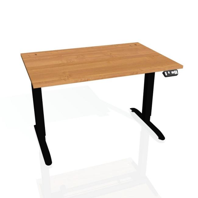 Pracovný stôl Motion, PO, 2S, 120x70,5-120,5x80 cm, jelša/čierna