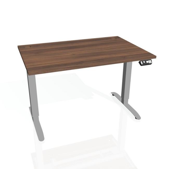 Pracovný stôl Motion, PO, 2S, 120x70,5-120,5x80 cm, orech/sivá