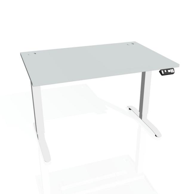 Pracovný stôl Motion, PO, 2S, 140x70,5-120,5x80 cm, sivá/biela
