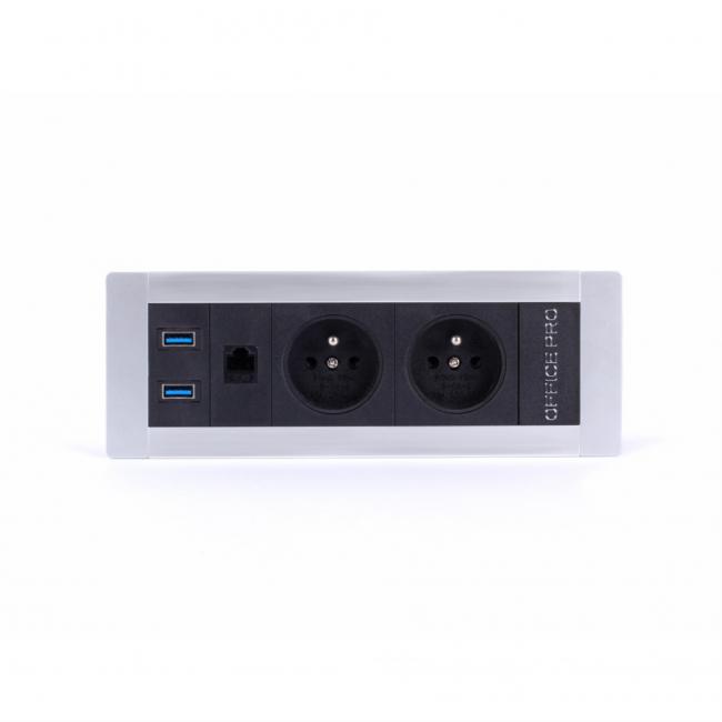 Zásuvkový pevný panel Vault 016, strieborný