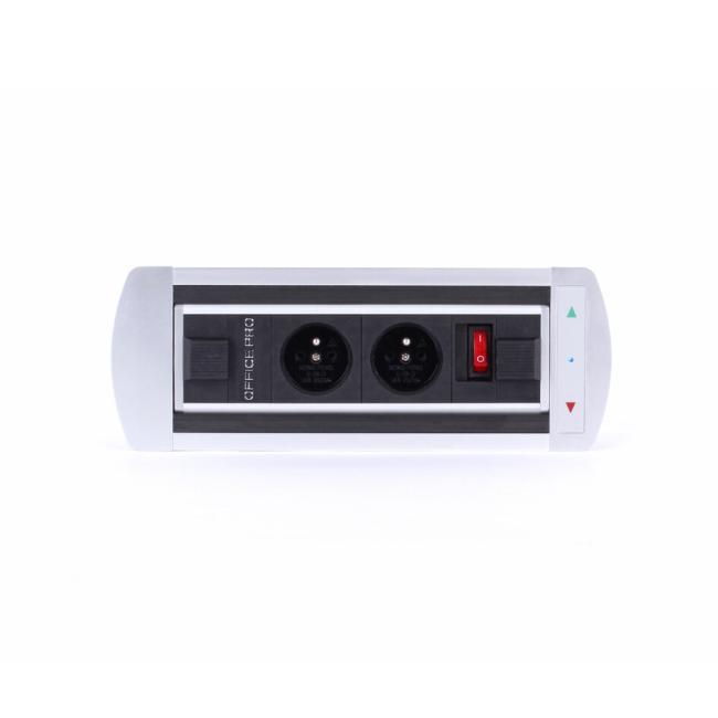 Zásuvkový elektr. otočný panel Vault 011, strieborný