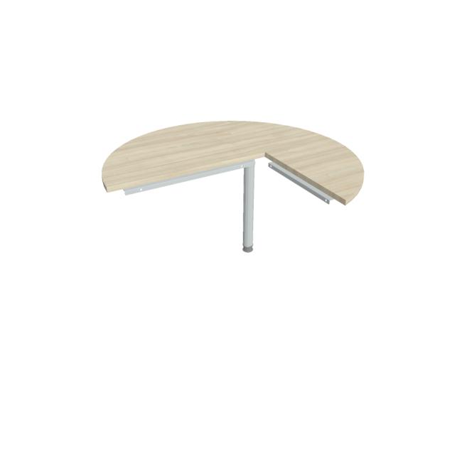 Doplnkový stôl Cross, ľavý, 120x75,5x(80x60) cm, agát/kov