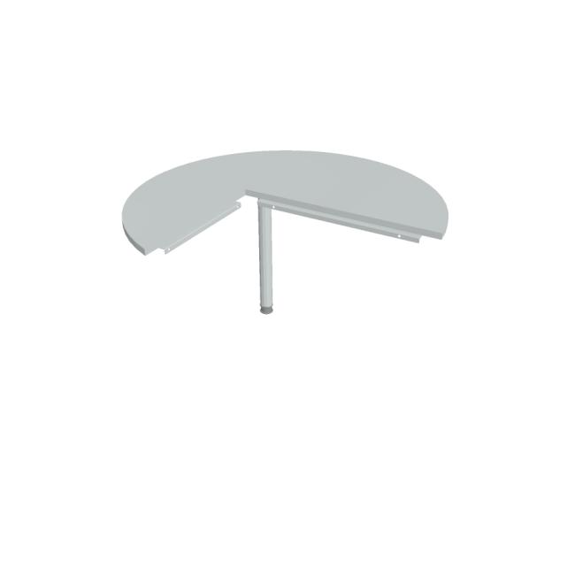 Doplnkový stôl Cross, pravý, 120x75,5x(60x80) cm, sivá/kov