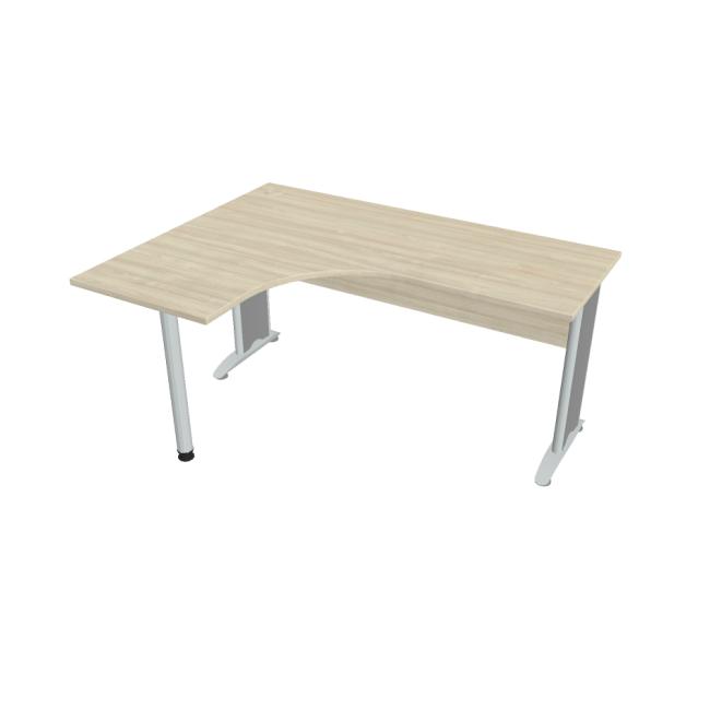 Pracovný stôl Cross, ergo, pravý, 160x75,5x120 cm, agát/kov