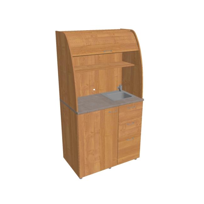 Kuchynka s drezom a bateriou pravá, 100x189,1x60 cm, jelša/jelša