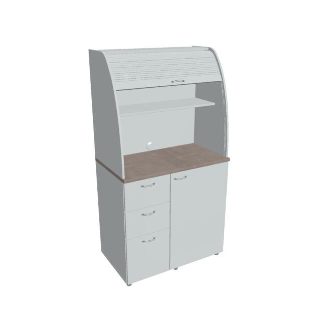 Kuchynka s chladničkou ľavá, 100x189,1x60 cm, sivá/sivá