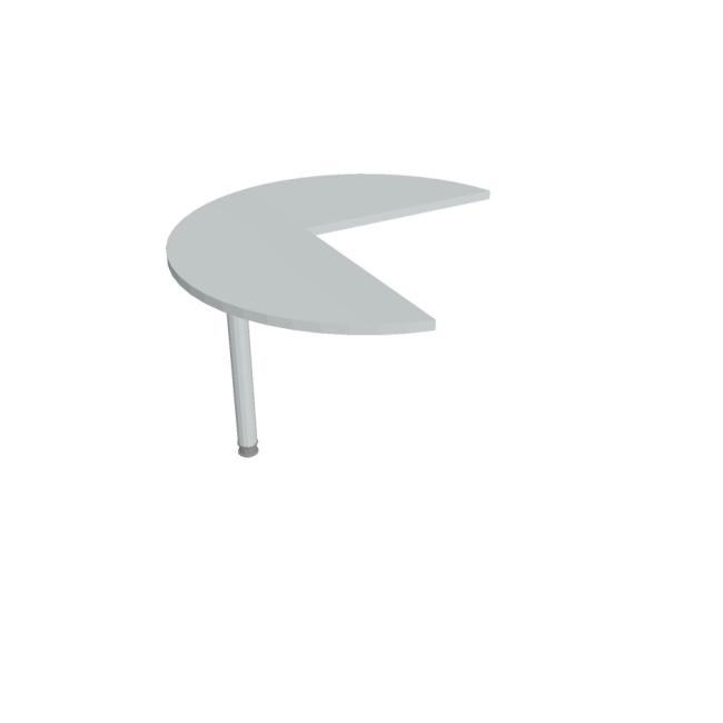 Doplnkový stôl Flex, ľavý, 100,0x75,5x(60x60) cm, sivá/kov