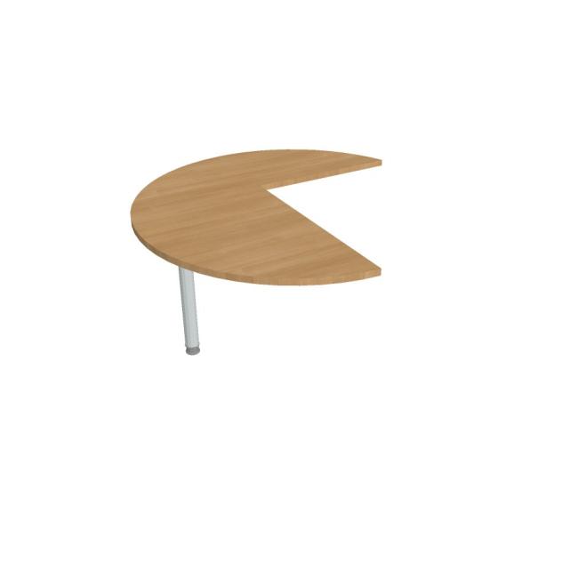 Doplnkový stôl Flex, ľavý, 120x75,5x(80x60) cm, dub/kov