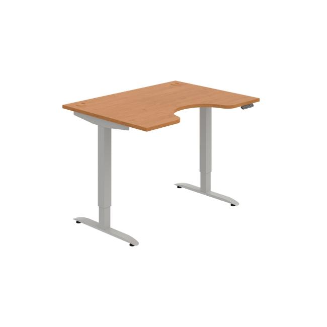 Pracovný stôl Motion Ergo, PO, 2S, 120x70,5-120,5x90 cm, jelša/sivá